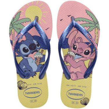 Imagem de Chinelo Havaianas Infantil Slim Stitch, Creme, 25 /26