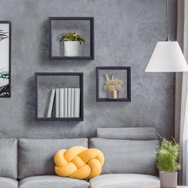 Imagem de Nicho Decorativo São Gonçalo Quadrado Preto - Boatto Móveis