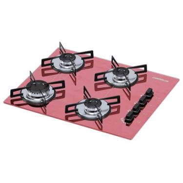 Imagem de Fogão Cooktop Chamalux 4 Bocas Ultra Chama Rosa 127v/220v Trempe de Ch