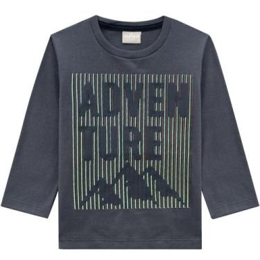 Imagem de Camiseta Infantil Masculina M/L  Milon Meia Malha R13005, 4, Grafite