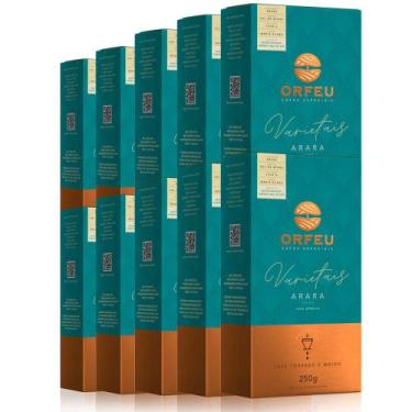 Imagem de Café Moído Premium Orfeu Arara Kit 10 Pacotes de 250g