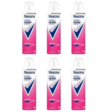Imagem de Kit 6 Desodorantes Rexona Powder Dry 150ml Controle Inteligente de Odo
