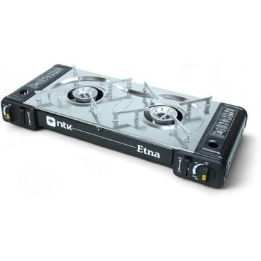 Imagem de Fogareiro Portátil Horizontal 2 Bocas ETNA Aço Inoxidável 63cm Preto N