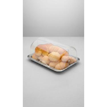 Imagem de Porta Pão com Tampa Acrílica e Base Inox - Congratulations Store