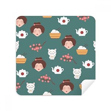 Imagem de Cat Sakura Bule de Chá de Arroz Japão, Tecido de Camurça, 2 Unidades