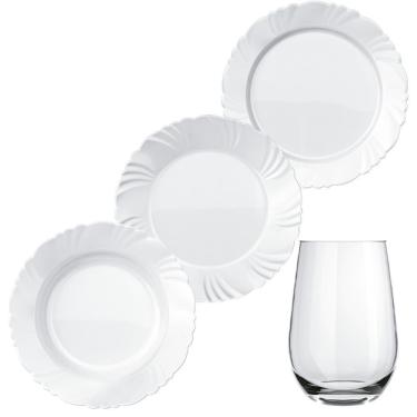 Imagem de Aparelho De Jantar Opaline Pétala Fundo 24 Peças Branco
