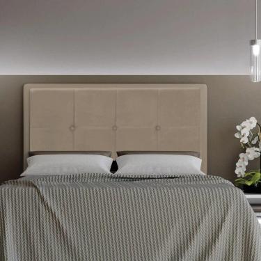 Imagem de Cabeceira Ametista Cama Box Queen 160cm Suede Bege