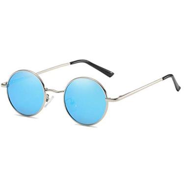 Imagem de Óculos de sol femininos polarizados redondos fashion lentes espelhadas óculos de sol unissex proteção UV clássico vintage óculos de sol, F, One Size