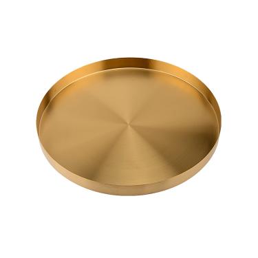 Imagem de UPTALY 1 peça de bandeja de plantas de aço inoxidável (30 cm x 2.6 cm), bandejas de gotejamento de vaso de flores redondas, bandeja de vaso de flores douradas, pires grandes para plantas de metal, para coleta drenagem em vaso de jardim e excesso de água