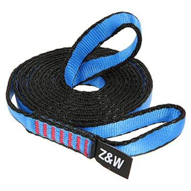 Imagem de Qudai 23 kN 16 milímetros 150 centímetros / 4,9 pés Corda Runner Webbing Sling Plano Strap cinto para Montanhismo Escalada Caving Rapel Resgate Engenharia