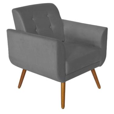 Imagem de Poltrona Agata Decorativa Suede Cinza