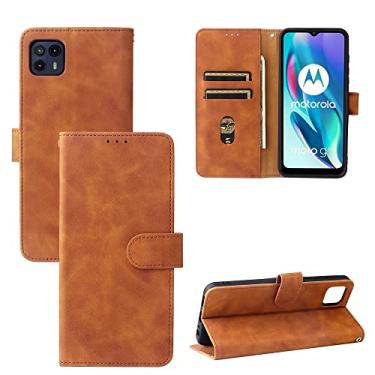 Imagem de YUNCHAO Caixa de telefone Para Motorola Moto G50 5g de cor sólida com fivela magnética fivela horizontal textura da panturrilha PU Caixa de couro PU com suporte e slots de cartão e carteira capa para