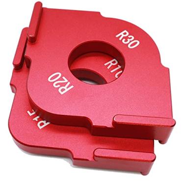 Imagem de Conjunto de 2 modelos de roteador de gabarito de raio de canto, modelos de roteamento de raio de canto, roteamento de liga de alumínio, cantos arredondados modelos de bits de roteador para roteamento de marcenaria, R10 R15 R20 R30