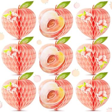 Imagem de 9 Pcs Peach Birthday Party Decorations Peach Honeycomb Centerpieces Table Decorations for Girls Birthday Party Baby Show Wedding Supplies