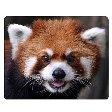 Imagem de Nicokee Panda Gaming Mousepad Especial Panda Vermelho Bonito Animal Mouse Pad Tapete para Computador Mesa Laptop Escritório 9,5 X 7,9 Polegadas Borracha Antiderrapante