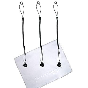 Imagem de ColorYourLife Cordão de mola espiral com cabo elástico com USB tipo C e plugue de porta Lightning para canetas Stylus e itens pequenos (pacote com 3, preto)