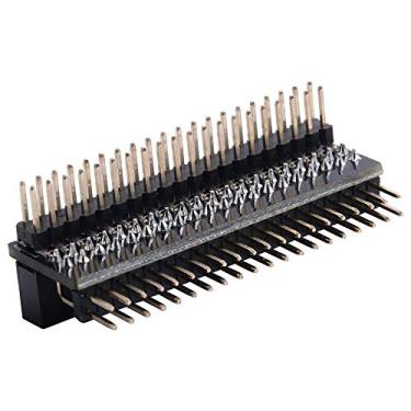 Imagem de GeeekPi Micro conectores GPIO de 40 pinos placa de expansão 1 a 2 para Raspberry Pi, 2 x 20 pinos faixa dupla macho conector GPIO reto fileira dupla compatível com Raspberry Pi