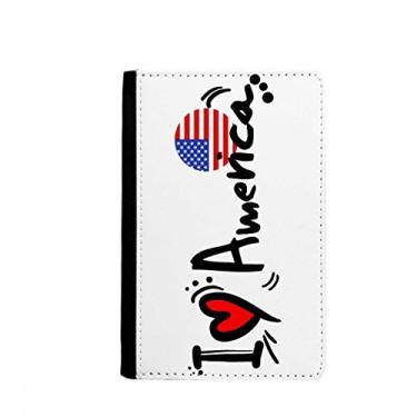 Imagem de Carteira I Love America World Flag Heart Passport Holder Notecase Burse para cartão, Multicolor