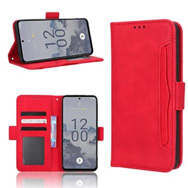 Imagem de Capas de telefone de negócios à prova de choque Nokia X30 X 30 5G capa de couro luxo com slot para vários cartões clipe de carteira anti-queda para telefone Nokia X30 5G capas (vermelho, Nokia X30 5G)