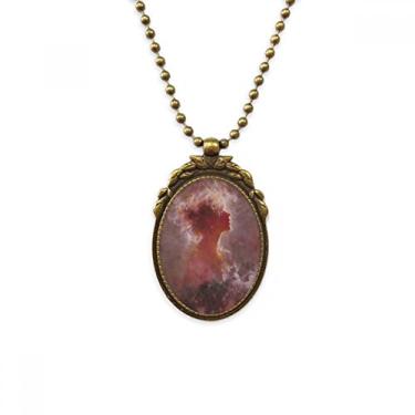 Imagem de DIYthinker Clair De Lune XJJ Colar antigo com pingente de contas vintage com pintura a óleo