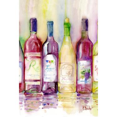 Imagem de Toland Home Garden Tintos e brancos 28 x 40 polegadas garrafa de vinho colorida decorativa Cabernet Zinfandel House Flag