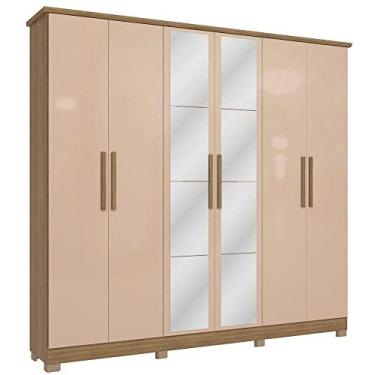 Imagem de Guarda Roupa/Roupeiro Kappesberg Cb01n560-ngmc 6 Portas 4 Gavetas Com Espelho 235x250x48cm