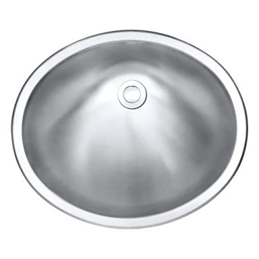 Imagem de Cuba oval p/banheiro inox 1mm escovado, Arell, 48,6x41x17,8cm, ARE-C120