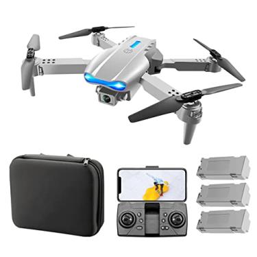 Imagem de LAURAG drone rc Drone RC com Câmera 4K RC Quadcopter com Função Obstáculo Evitar Trajetória Controle de Gesto de Voo Pacote de Armazenamento Bolsa 3 Bateria