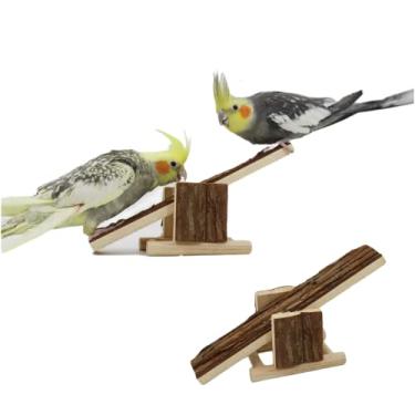 Imagem de Brinquedos criativos de mastigar de papagaio, brinquedos de madeira para halteres de animais de estimação, garra, brinquedo divertido para pássaros pequenos e médios, calopsitas, periquitos, tentilhão (gangorra)