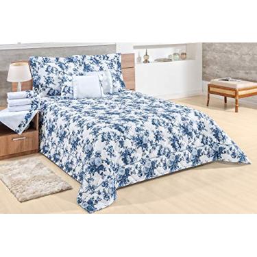 Imagem de Jogo de Banho Harmony 05 Peças, Mellindre, Tecido Atoalhado 100% Algodão, Azul Padrão, Sofisticata 2018-2111