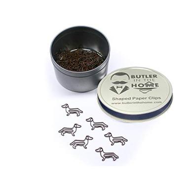 Imagem de Clipes de papel Butler in the Home Dog Dachshund ótimo para colecionadores de clipe de papel ou amantes de cães e animais de estimação (estilo #2), Brown 100 Count