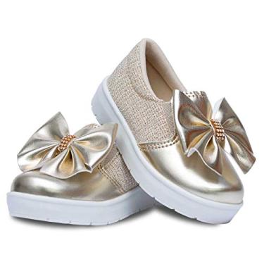 Imagem de Tênis Slip On Infantil Menina Laço 11.44 (26, Dourado)