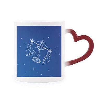 Imagem de Caneca Star Universe Libra padrão constelação sensível ao calor Caneca vermelha muda de cor