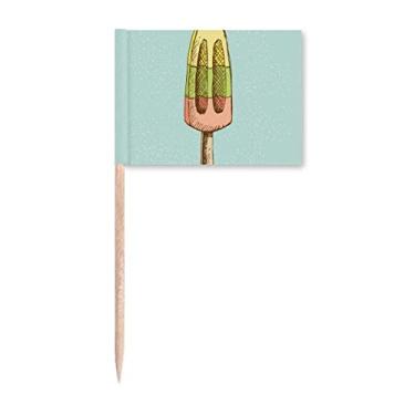 Imagem de Ponteiro amarelo verde vermelho picolés sorvete bandeira palito enfeite de festa