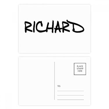Imagem de Conjunto de cartões postais especiais de escrita em inglês RICHARD, cartão de felicitações por correio de aniversário