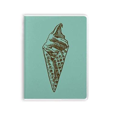 Imagem de Caderno de casquinhas de sorvete com desenho de chocolate em creme diário capa macia