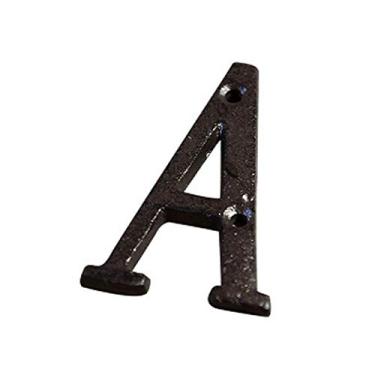 Imagem de Número de placa de casa flutuante 3D de 7,6 cm, letra do alfabeto de metal número A a Z, placa personalizada de 0 a 9 para placa de porta personalizada caixa de correio de rua, metal de ferro fundido, montagem de parafuso, antiferrugem