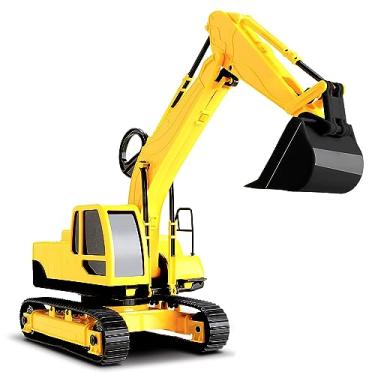 Imagem de Caminhão de Brinquedo Escavadeira Amarela com Comando da Pá e Esteira Roma