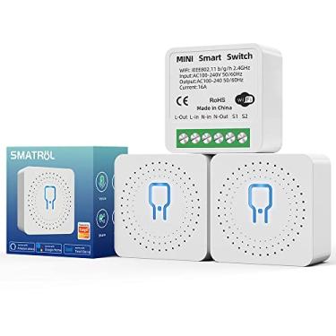 Imagem de Módulo Inteligente, 3 PCS 16A Mini Interruptor inteligente wifi, Módulo Interruptor suporta 2 vias de controle, Compatvel com Alexa.