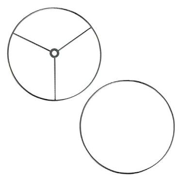 Imagem de Conjunto de anéis de abajur para fazer um anel de tambor DIY - Conjunto de aranha estilo americano que se conecta às harpas da lâmpada - Anel de aço galvanizado forte para abajur - 20 cm de diâmetro