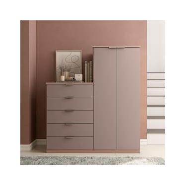 Imagem de Cômoda Sapateira Bartira Roma com 2 Portas e 5 Gavetas - 122cm de largura