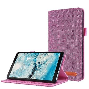 Imagem de Compatível com Lenovo Tab M7 TB-7305F 7 polegadas, capa flip dobrável com suporte capa protetora de impressão de tecido com compartimentos para cartões (cor: rosa)
