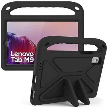 Imagem de Capa infantil compatível com Lenovo Tab M9 (TB-310FU) 9,0 polegadas versão 2023, suporte leve à prova de choque capa protetora adequada para crianças (cor: preto)