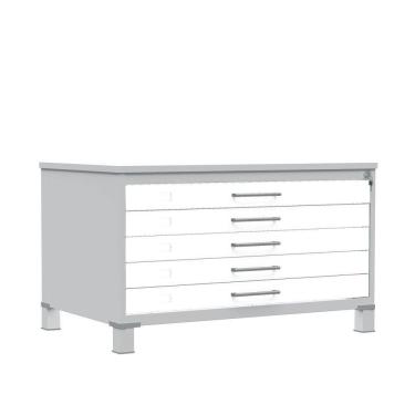 Imagem de Mapoteca de Aço com 05 Gavetas Cinza/Branco