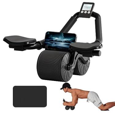 Imagem de Pafal Suporte de cotovelo, roda abdominal de recuperação automática, rolo abdominal para máquina de exercícios abdominais, treinador de fortalecimento do núcleo da Dolly, treinamento de barriga, rolo