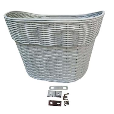 Imagem de Generic Cesta de bicicleta Cesta de guidão Durável Fácil de instalar Acessório de bicicleta a maioria das bicicletas para adultos Cesta de ciclismo Cestas de, L cinza