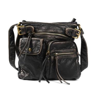 Imagem de KoeLaP Bolsa transversal feminina bolsa de ombro feminina bolsa de couro macio bronze tamanho pequeno bolsa bolsos bolsa, Bronze, 24x4x27cm