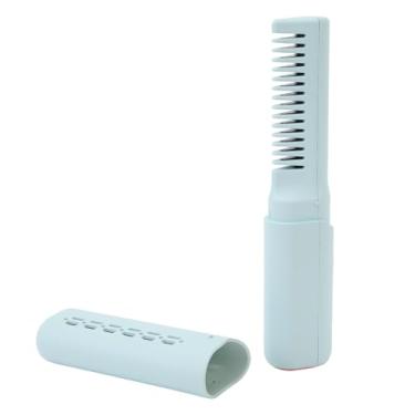 Imagem de Escova Alisadora de Cabelo Sem Fio, Escova Alisadora Portátil Com 3 Temperaturas Ajustáveis, Mini Escova Alisadora para Viagens, Alisador de Cabelo Com Pente Quente para Mulheres