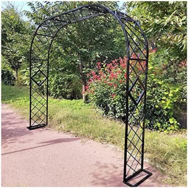 Imagem de Grande arco de jardim de metal para casamento, mandril tubular forte e resistente, treliça de mandril de rosas, para rosas, plantas trepadeiras, suporte para decoração de jardim em arco, pre