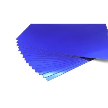 Imagem de TGXRZX Papel cartolina azul royal metálico, tamanho 20,3 cm x 28 cm (250 gsm), 15 peças, placa dourada com acabamento espelhado para artesanato, convites e decorações, corte e plotter, confecção de